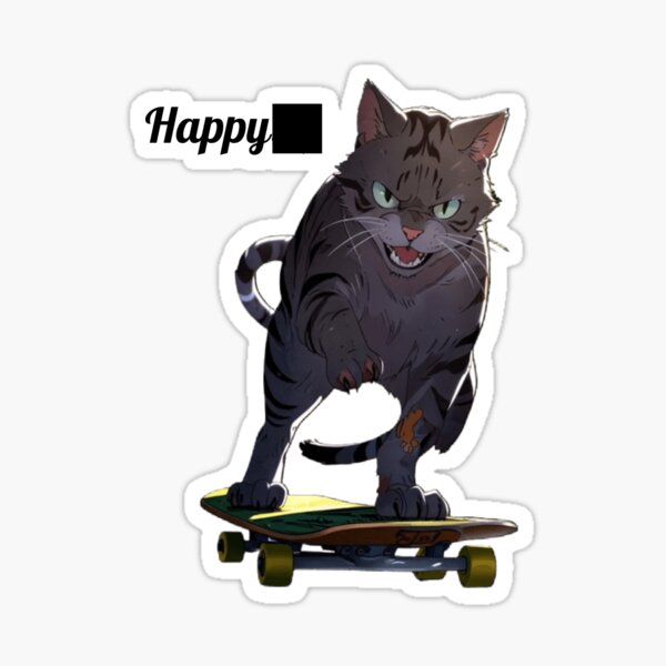 Item preview, Happy cat on wheels designed and sold by DigitechStudio.