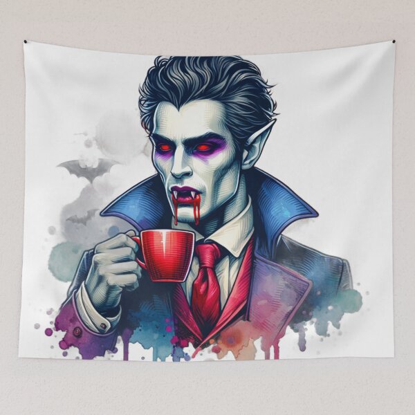 Item preview, Pop Art Vampire Drinking Coffee designed and sold by Travelcases.
