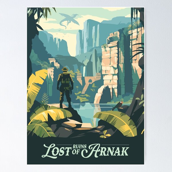 Item preview, LOST RUINS OF ARNAK - Inspired Poster / Retro Board Game Poster / Wall Art Print / Fantasy, Board Game, RPG, DnD / Home Decor Gift Idea designed and sold by RoleplayRealm.
