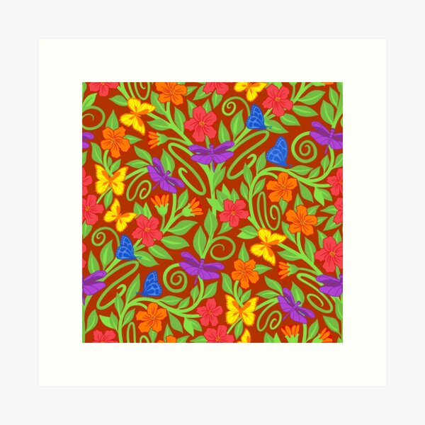 Aperçu de l'œuvre Couleurs de fête florale sur fond de cannelle créée et vendue par MarySchwindt.