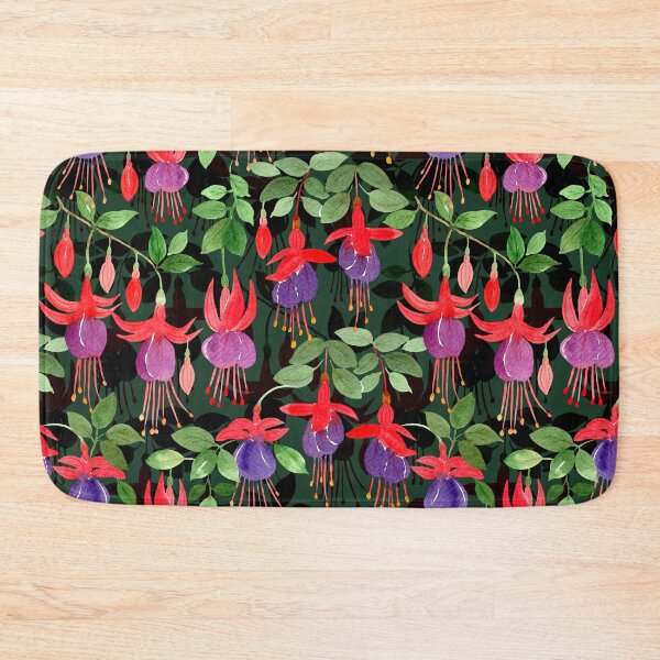 Item preview, Fuchsia Flowers Pattern (Green Background) designed and sold by andrebalest.art.
