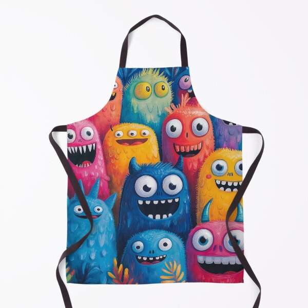 Item preview, A vibrant and colorful illustration of an array of cute, friendly monsters Desing with big eyes and wide smiles in various shades of blue, pink, orange, yellow, green, purple, and red . designed and sold by HEMRO.
