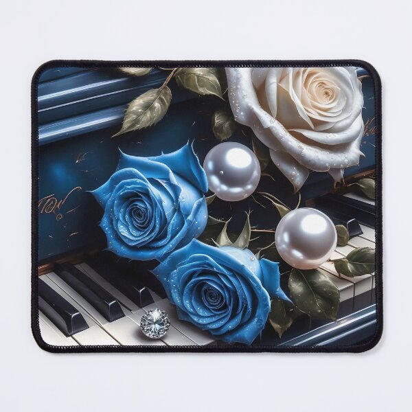 Item preview, Blue and White Roses on Piano designed and sold by Fantasy-Fashion.