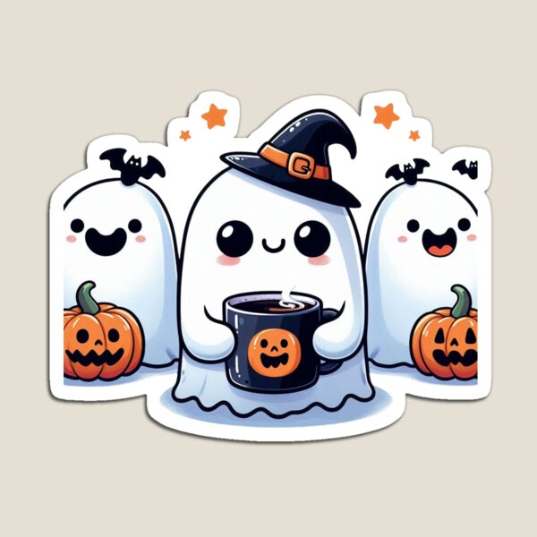 Artikelvorschau, Halloween Geist Süße Geister mit Kaffeetasse Gruseliger Kaffeeliebhaber entworfen und verkauft von PodBloom.