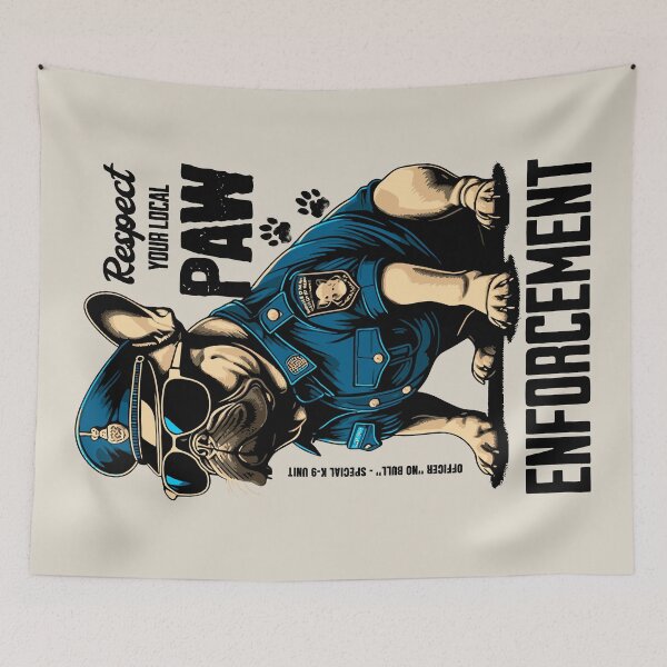 Item preview, Local Paw Enforcement - Funny Bulldog Cute Police Dog designed and sold by Urban-Alien.