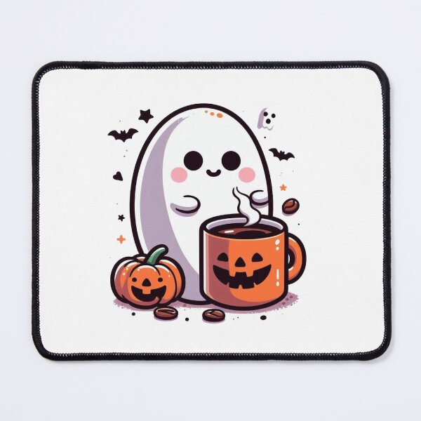 Item preview, Halloween Ghost Cute Ghosts with Coffee Cup Spooky Coffee Lover designed and sold by PodBloom.