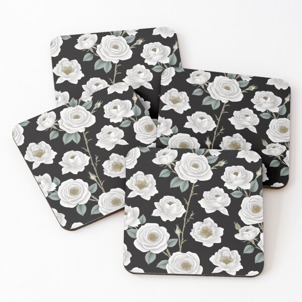 Item preview, White Stemmed Roses Pattern designed and sold by burbankdesigns.