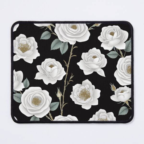 Item preview, White Stemmed Roses Pattern designed and sold by burbankdesigns.