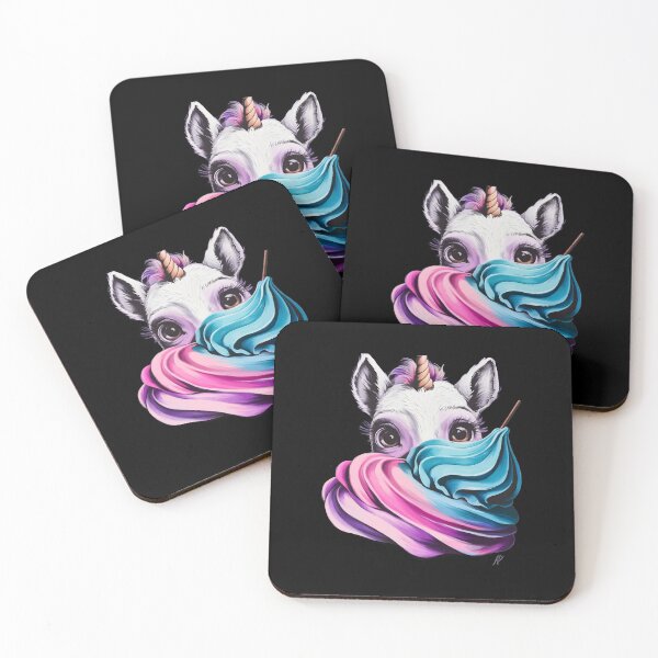 Item preview, Colorful Illustration of a Unicorn with a Swirling Mane in Shades of Blue and Pink designed and sold by macadolie.