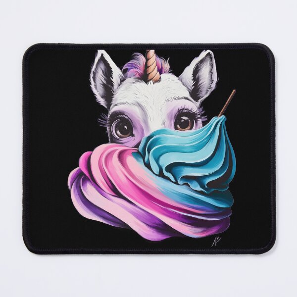 Item preview, Colorful Illustration of a Unicorn with a Swirling Mane in Shades of Blue and Pink designed and sold by macadolie.