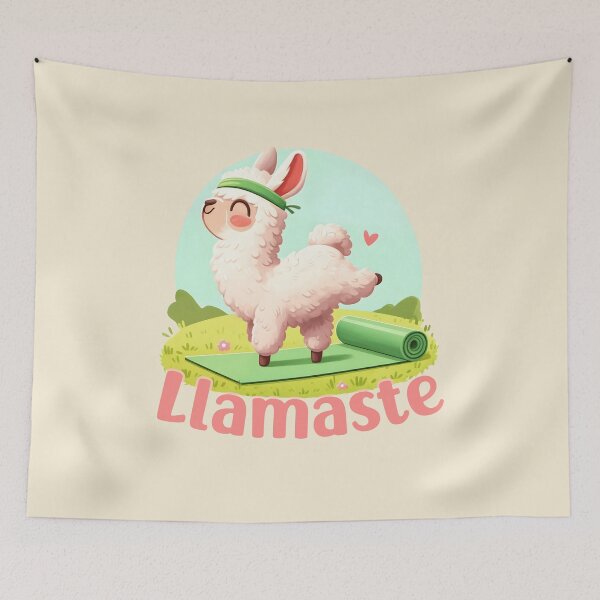Item preview, Llamaste Cute Yoga Llama in Relaxing Yoga Pose Kawaii Llama Namaste Yoga Llamaste Birthday Card designed and sold by Gay-Koala.