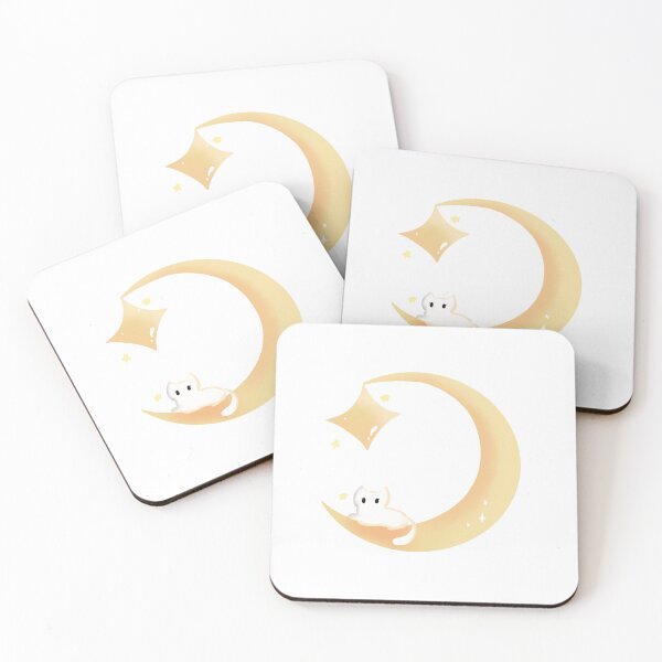 Item preview, whiteCat riding the moon designed and sold by Saturn-nfk.