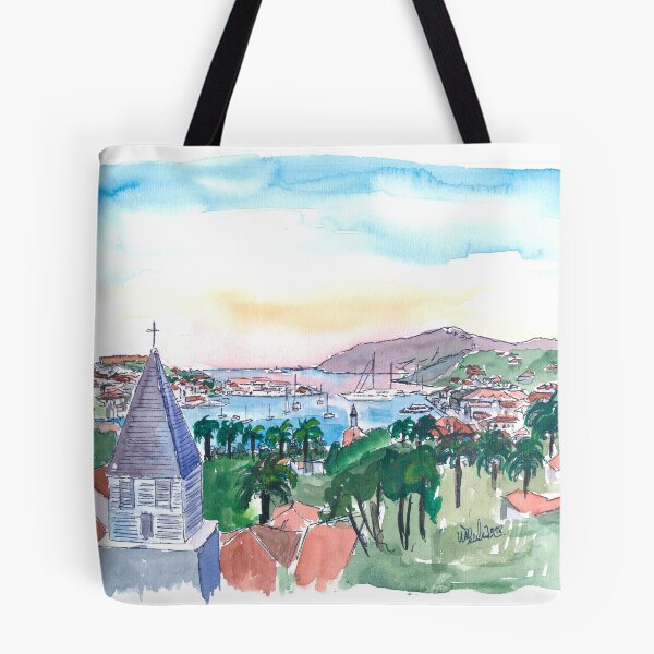 Item preview, St. Barts Caribbean Watercolor Painting designed and sold by artshop77.