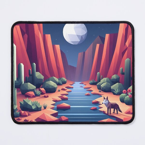 Item preview, a rugged canyon with cacti and coyote designed and sold by bernhagen.
