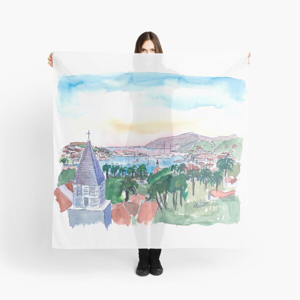 Item preview, St. Barts Caribbean Watercolor Painting designed and sold by artshop77.