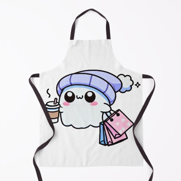 Item preview, Cute Halloween Ghost Drinking Coffee And Shopping designed and sold by HLEDesign.