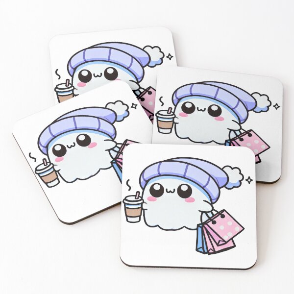 Item preview, Cute Halloween Ghost Drinking Coffee And Shopping designed and sold by HLEDesign.