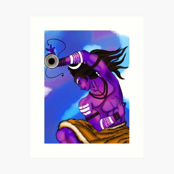 Item preview, Peaceful Shiva digital printable wall art designed and sold by Avd19.