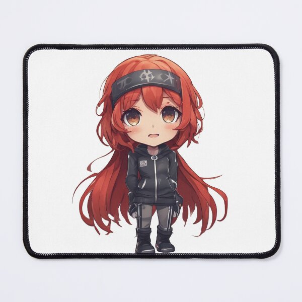 Item preview, Cute Red Head Standing In Black Outfit designed and sold by KnottyToons.