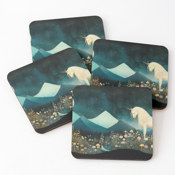 Item preview, Moonlit night, unicorn amongst the flowers  designed and sold by Richenda.