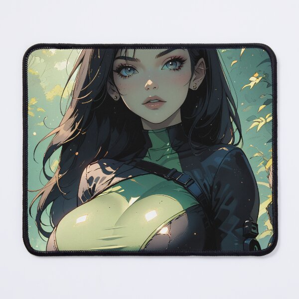Item preview, Beautiful Black Haired Green Girl designed and sold by WaifuBrowser.