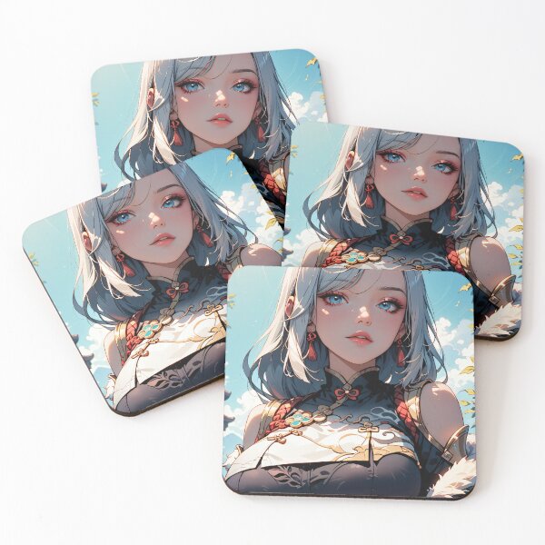 Item preview, Beautiful White Haired Anime Girl designed and sold by WaifuBrowser.