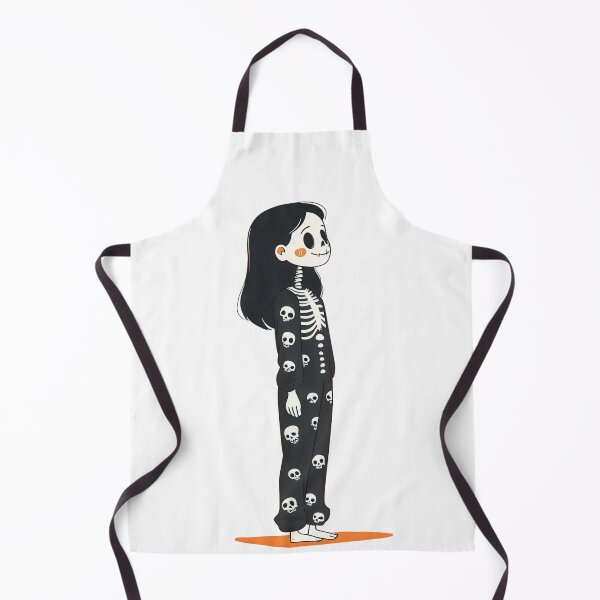 Item preview, Girl in Halloween skeleton pajamas side view	 designed and sold by ImagineCorner.