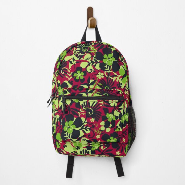 Item preview, Romantic meadow, Black and green flowers on a red background designed and sold by Alex  Blud.