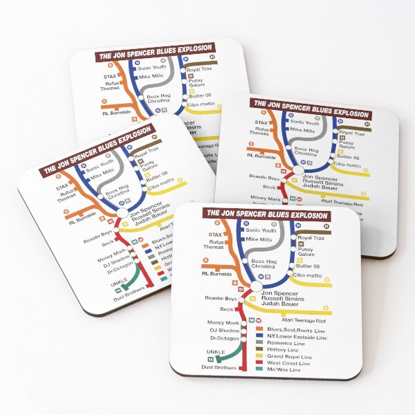 Item preview, Jon Spencer Blues Explosion - influences and related acts as a subway map, from ACME Japanese promotional material designed and sold by geetarv.