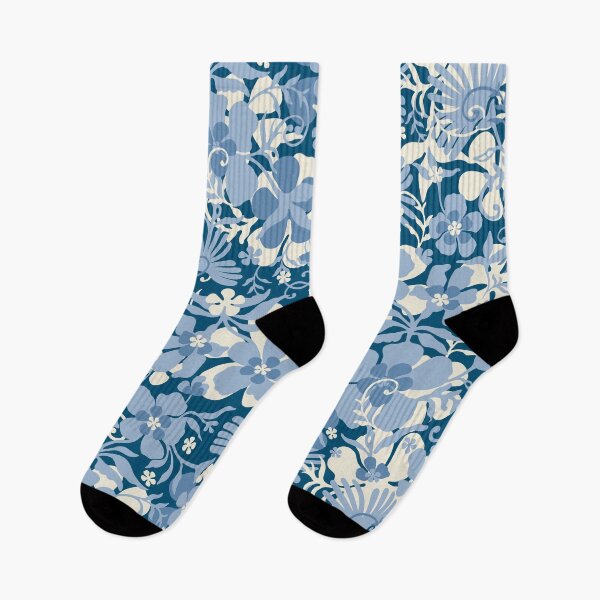 Item preview, Romantic meadow, White and blue flowers on a dark blue background designed and sold by Alex  Blud.