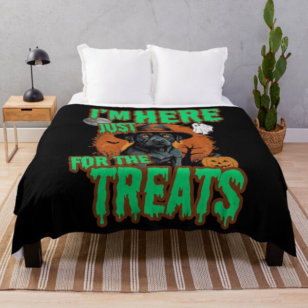 Item preview, I'M HERE JUST FOR THE TREATS spooky but cute hungry Halloween puppy design designed and sold by Jt41.