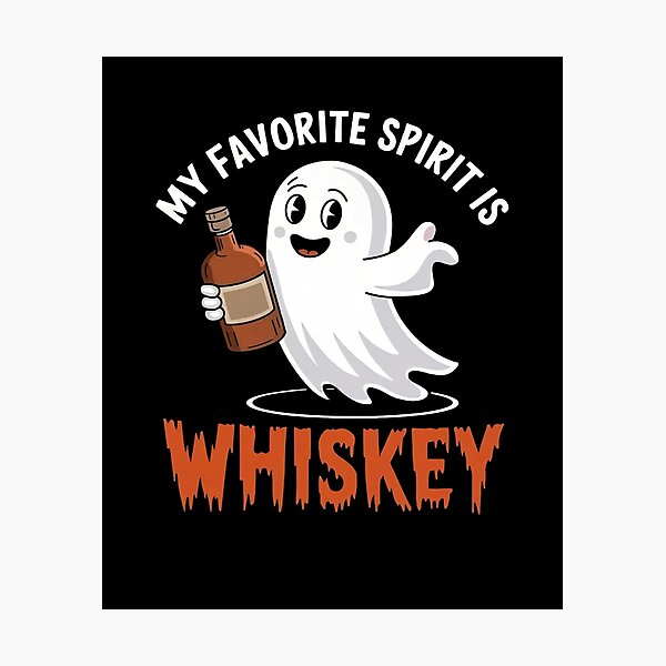 Item preview, My Favorite Spirit is Whiskey Drinking Ghost Halloween Costume  designed and sold by lena-whitaker.