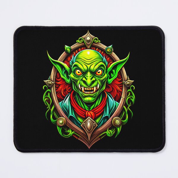 Item preview, Glowing-Eyed Green Goblin Art designed and sold by VikArtStudio.