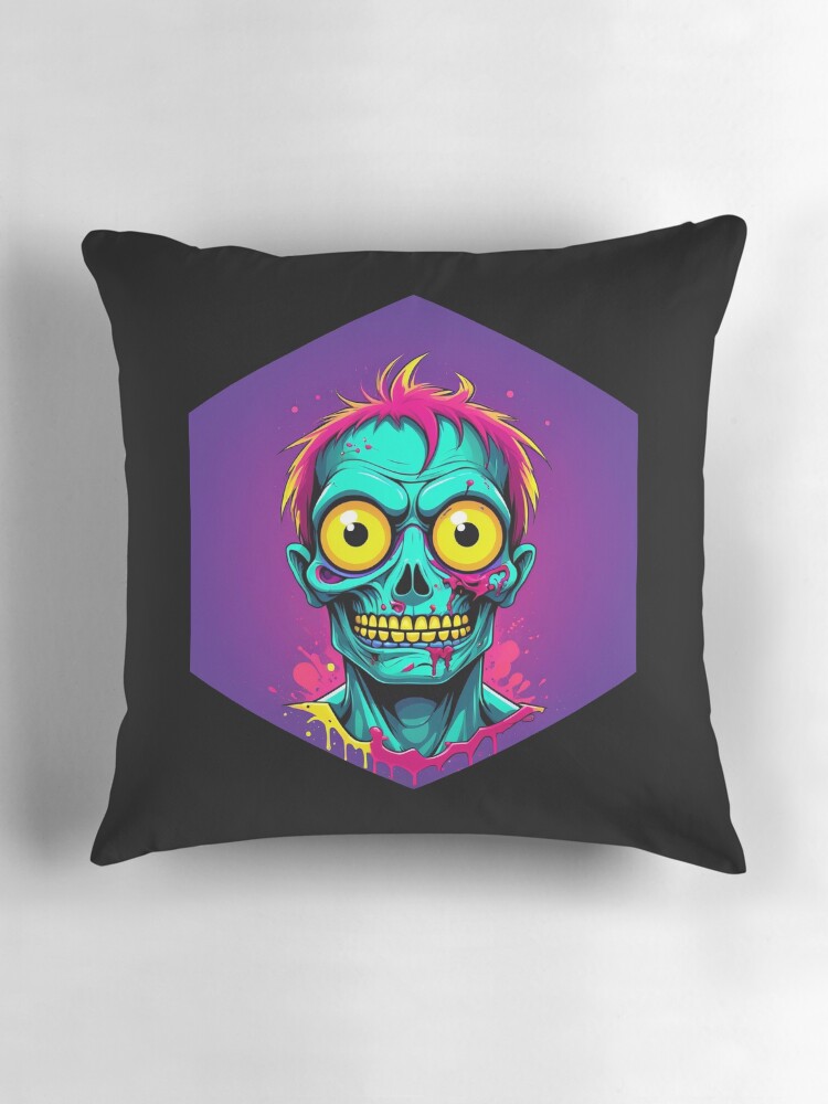 Thumbnail 3 of 4, Pillow, Colorful Zombies designed and sold by AbsoluteA.