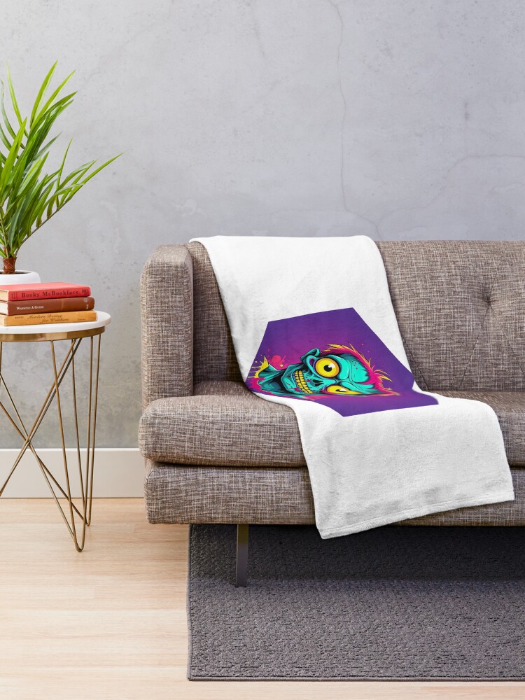 Thumbnail 2 of 6, Throw Blanket, Colorful Zombies designed and sold by AbsoluteA.
