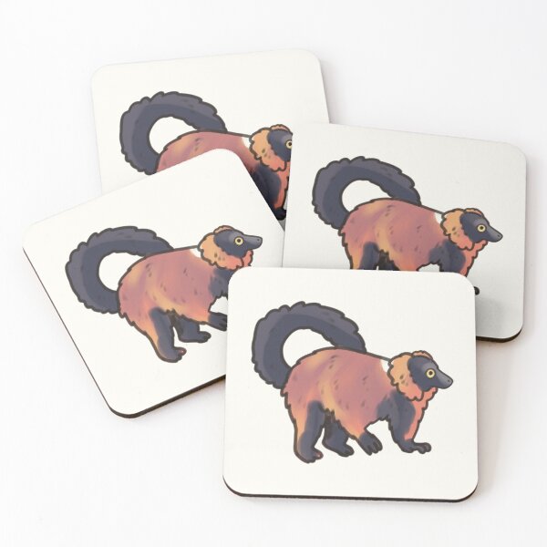 Item preview, cute Red Ruffed lemur illustration  designed and sold by Artofmayara.