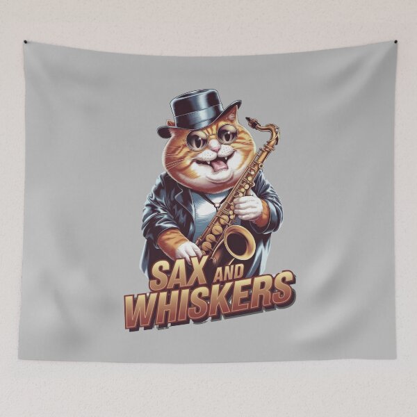 Item preview, Sax and whiskers - Saxophone cat designed and sold by JansenGS.