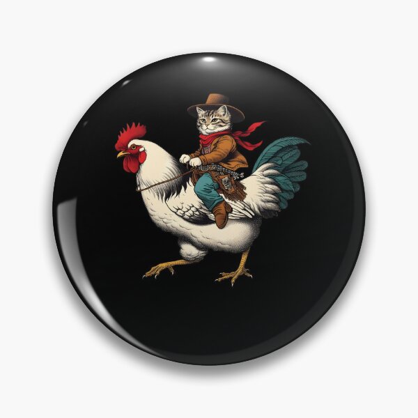 Item preview, Cowboy Cat Riding Chicken Funny Western Vintage Farmer designed and sold by MTRBSK11.