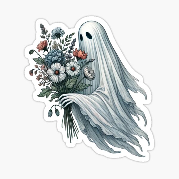 Artikel-Vorschau von Geist mit dem Blumenstrauß Halloween, designt und verkauft von ToxiCool.