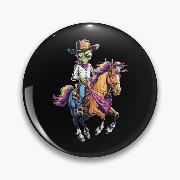 Artikelvorschau, Cowboy-Alien-Reitpferd-lustiges Western-Kunst-Design entworfen und verkauft von MTRBSK11.
