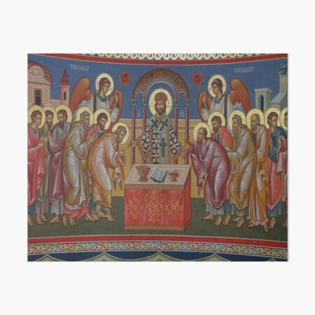 Orthodox Christian Icon the Holy Eucharist Art Board Print