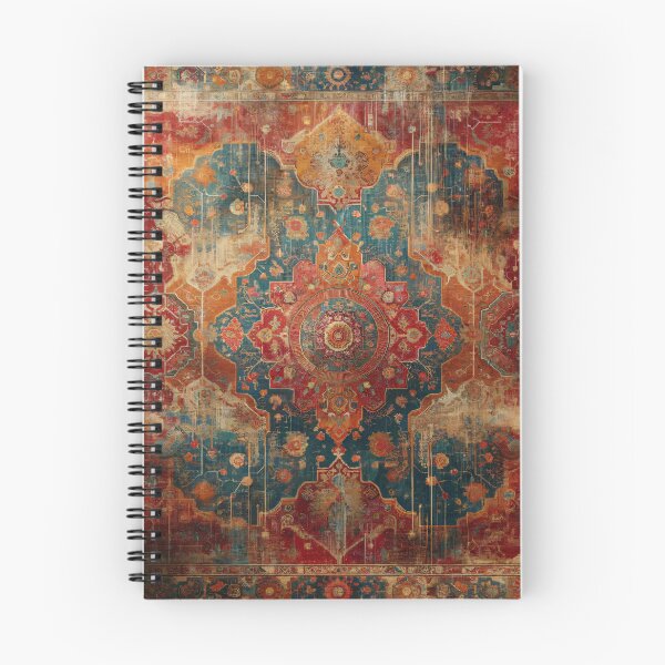 Item preview, Boho Distressed Luxe: alfombra oriental roja y azul con encanto vintage designed and sold by Octavia Soldani.