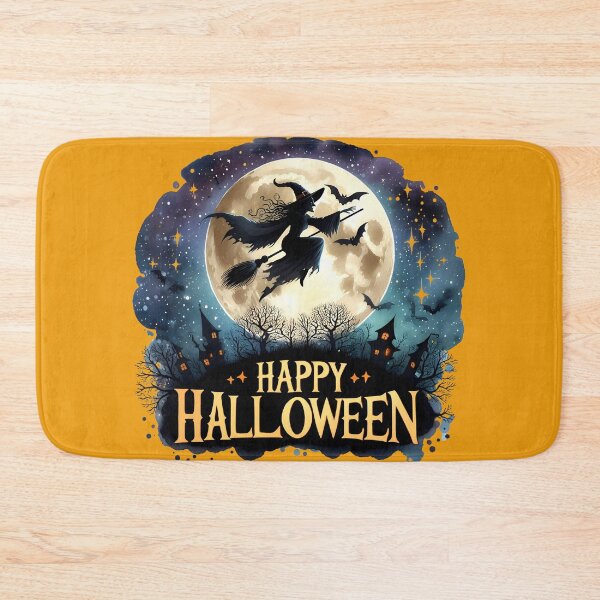 Item preview, Happy Halloween - Witch on flying Broom designed and sold by MirucaDesign.