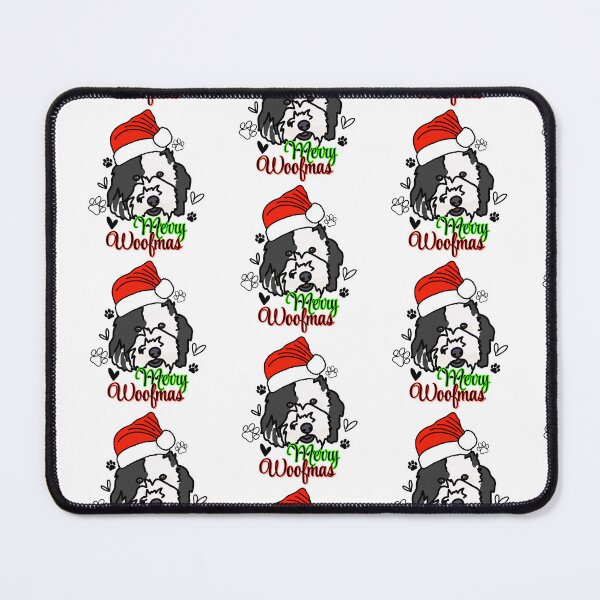 Item preview, Sheepadoodle "Merry Woofmas" Dog with Christmas Hat – Festive & Fun Holiday Design designed and sold by MrsCreative1.