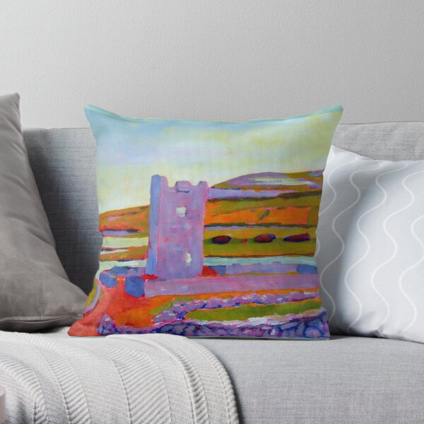 Burren Tower, Clare, Ireland Throw Pillow