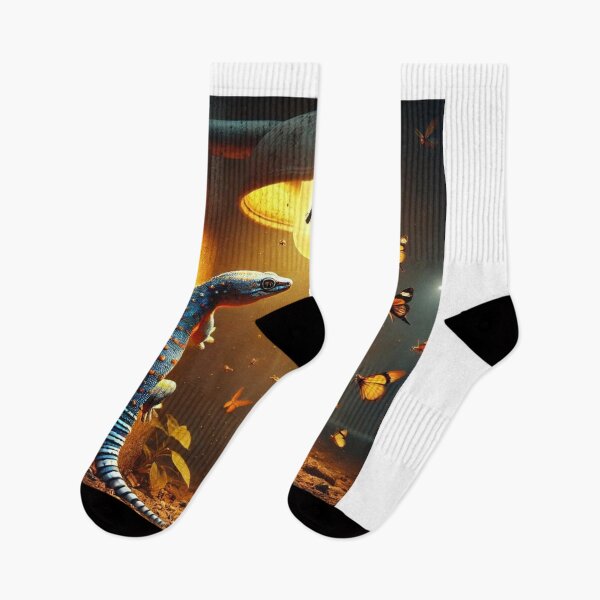 Item preview, Tokay Gecko Hunting Bugs Under Street Lamp designed and sold by NocturnalNook.