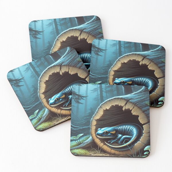 Item preview, Nocturnal Salamander Resting in Moonlit Forest Log designed and sold by NocturnalNook.