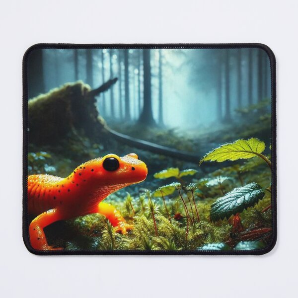 Item preview, Vibrant Orange Salamander in Moonlit Nocturnal Forest designed and sold by NocturnalNook.