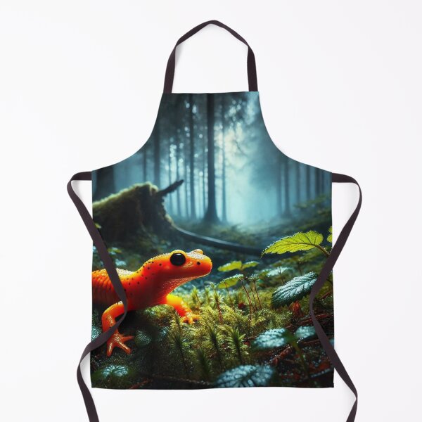 Item preview, Vibrant Orange Salamander in Moonlit Nocturnal Forest designed and sold by NocturnalNook.