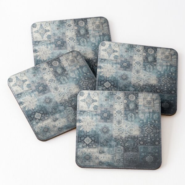 Item preview, Boho Indigo Charm: Monochromatic Blue Distressed Oriental Rug designed and sold by Octavia Soldani.